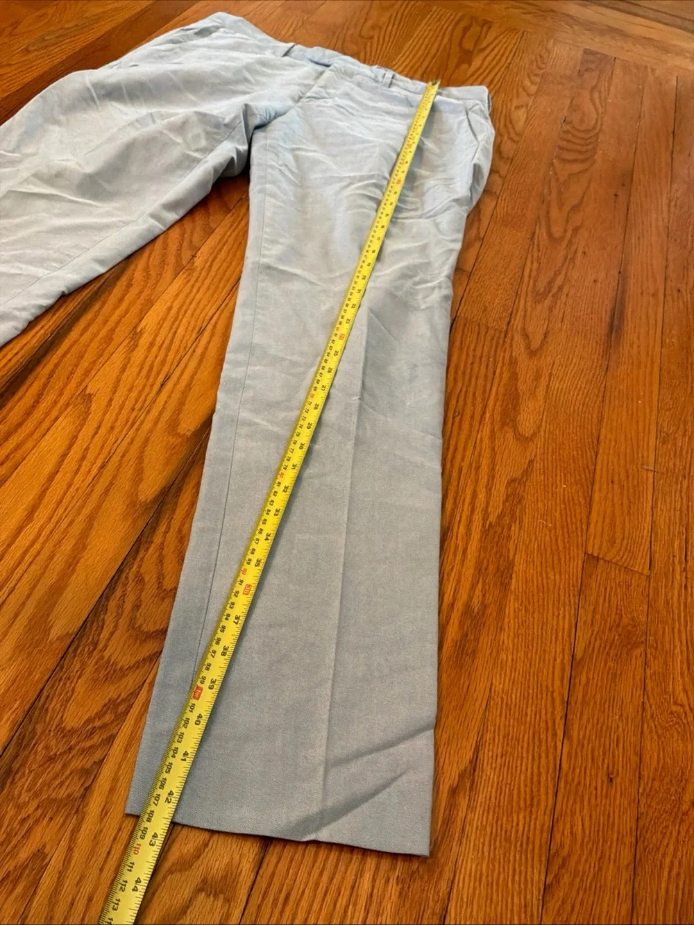 J Crew Bowery Dress Pants Mens Slim Blue Cotton Size 34 X 34
